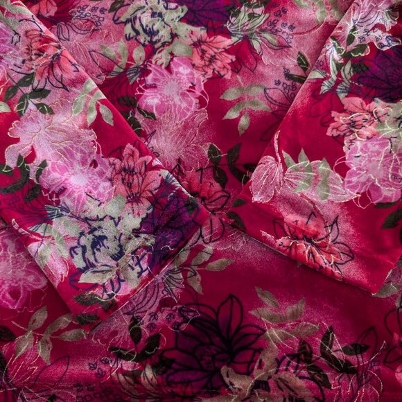 WHITE STAG Top Women's XL Multicolor Velvet Floral Artsy Pullover - Picture 9 of 13